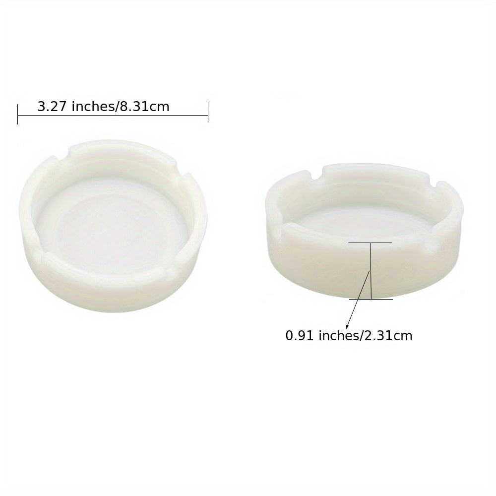 1pc, Luminous Silicone Ashtray Resists Temperatures Premium Silicone Rubber Soft Portable Round Design Ashtray Durable Glow In Dark Gifts For Friends Dad Husband For Outside Indoor