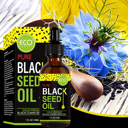 ECO FINEST Pure Black Seed Oil - Cold-Pressed Nigella Sativa with Thymoquinone