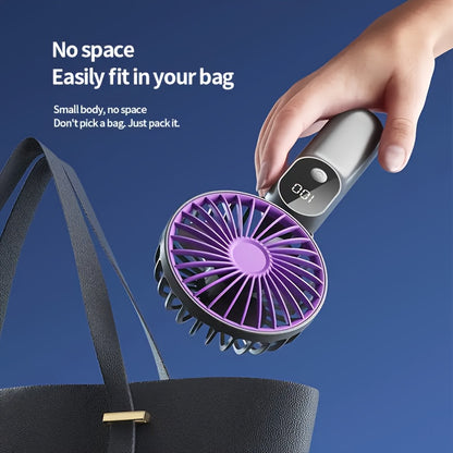 Portable Mini Fan USB Rechargeable with LED Display