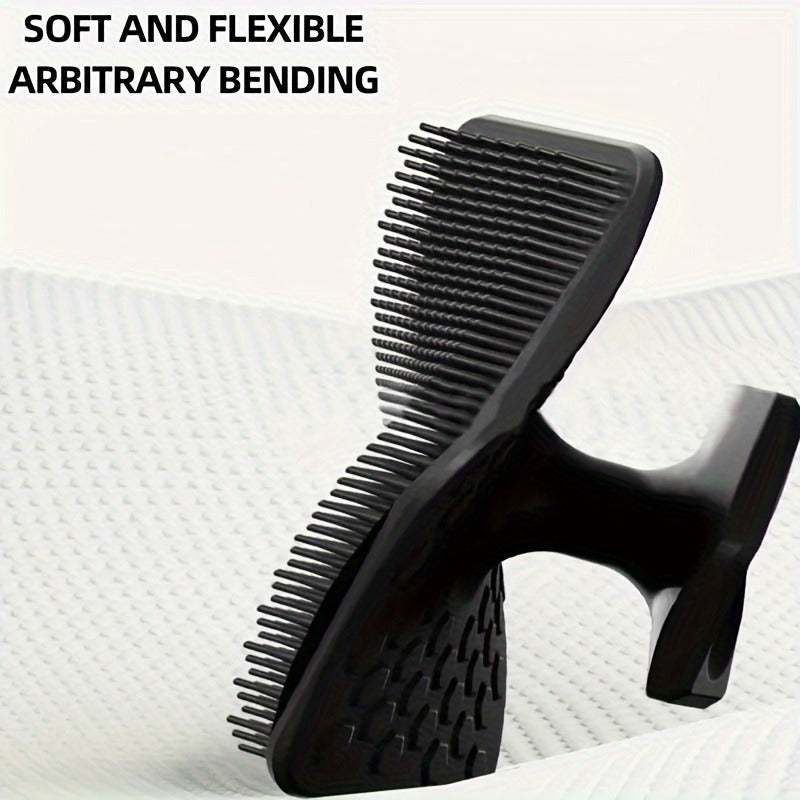 1pc Men's Silicone Face Scrubber - Gentle Exfoliator & Massager Pad for Deep Cleansing, Fragrance-Free, Ergonomic Design Removes Dead Light Beige, Enhances Shaving Experience, Durable Silicone Facial Care Tool, Shaving Enhanc