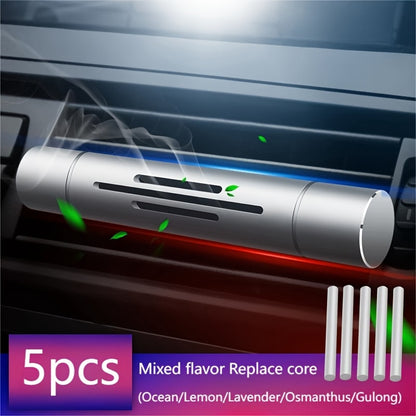 Car Air Freshener Set; Aromatic Stick Air Freshener Diffuser, (Includes 1 Diffuser And 5 Solid Mixed Fragrance Sticks).
