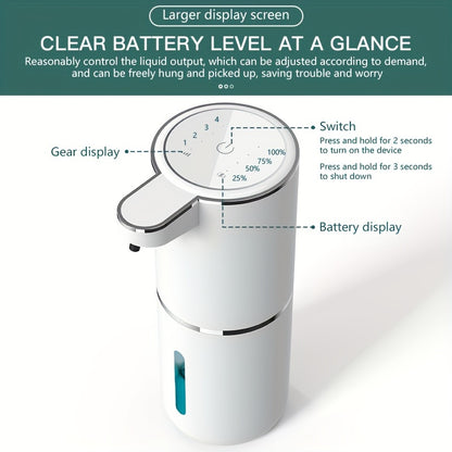 380Ml Automatic Soap Dispenser with Touchless Sensor - Wall-Mounted, Rechargeable Lithium Battery, USB Charging, Modern Black Design for Bathroom And Kitchen, Bathroom Soap Dispenser|Modern Soap Dispenser|Touchless Soap Dispe