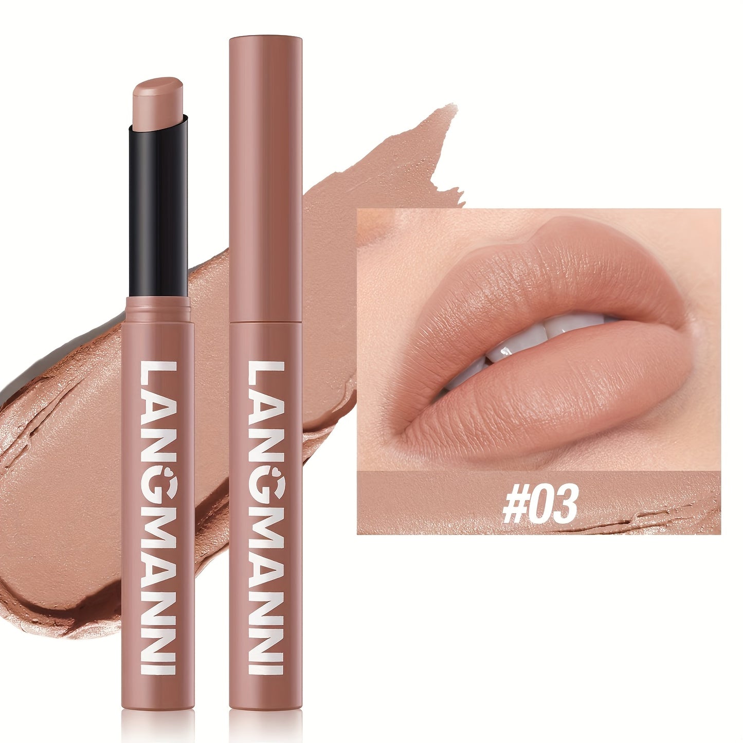 Single Pack of Matte Lipstick in 12 Colors with Lasting Moisture
