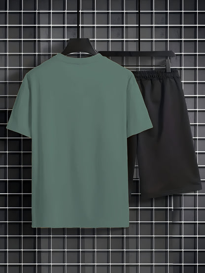 Summer New Men's Casual Home T-Shirt and Shorts Set