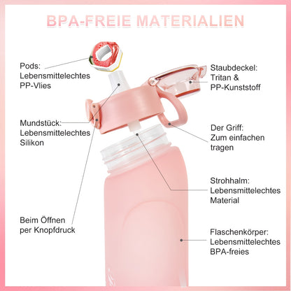 Air Bottle, 720ML/25OZ Bottle, With 5 Flavour Pods, For Outdoor Sports