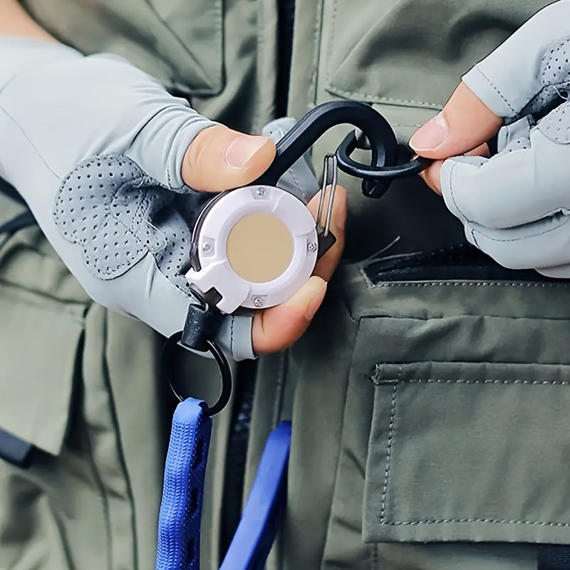 1pc Retractable Keychain - Large, Durable ABS, Ideal for Outdoor Activities & Camping, with Secure Clip-On Design, Camping Accessories