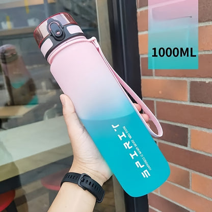 1pc Portable Leakproof Water Bottle With Time Marker And Carrying Strap