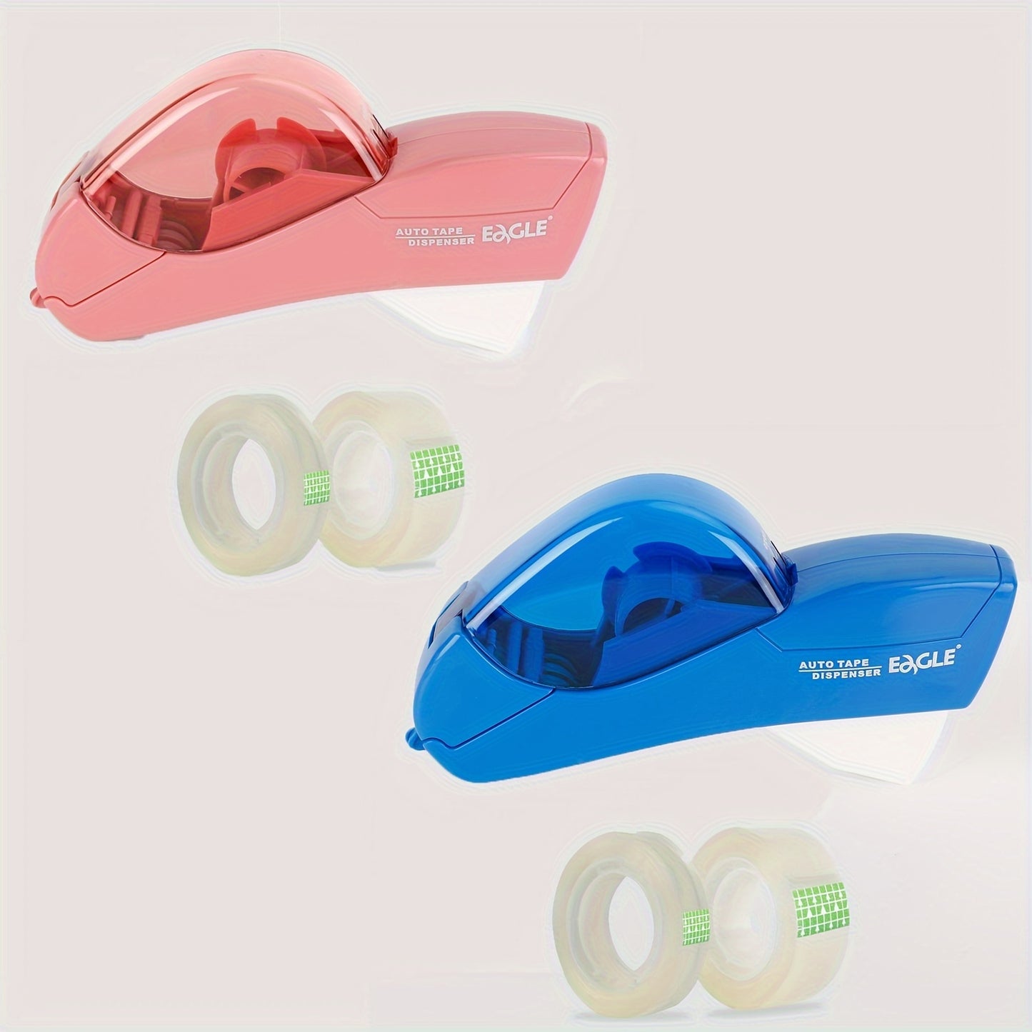 Eagle Automatic Tape Dispenser with One Roll Included, Handheld Packaging and Gift Wrapping Tape Cutter, Major Material ABS, Fits 1/2''-3/4'' Tape Width, Easy One-Handed Operation, No Batteries Required - Ideal for Scrapbooki