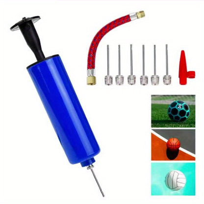 1pc Blue Manual Hand Pump Inflator with Flexible Hose, Portable Air Pump for Basketball, Football, Volleyball - Durable PP Material, Uncharged Operation, Ideal for Valentine'S Day, Women'S Day, Mother'S Day, Thanksgiving, Chr