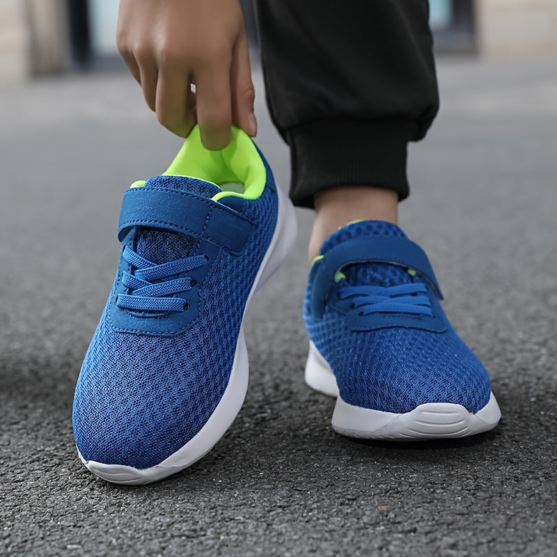 Youngsters' Breathable Mesh Sneakers with Closure - Lightweight EVA Sole, Black & Orange Accents, Low-Top Casual Sports Shoes for Boys & Girls, Spring Summer Fall Play & Daily Wear, Youngsters Sneakers, Youngsters'S Footwear,
