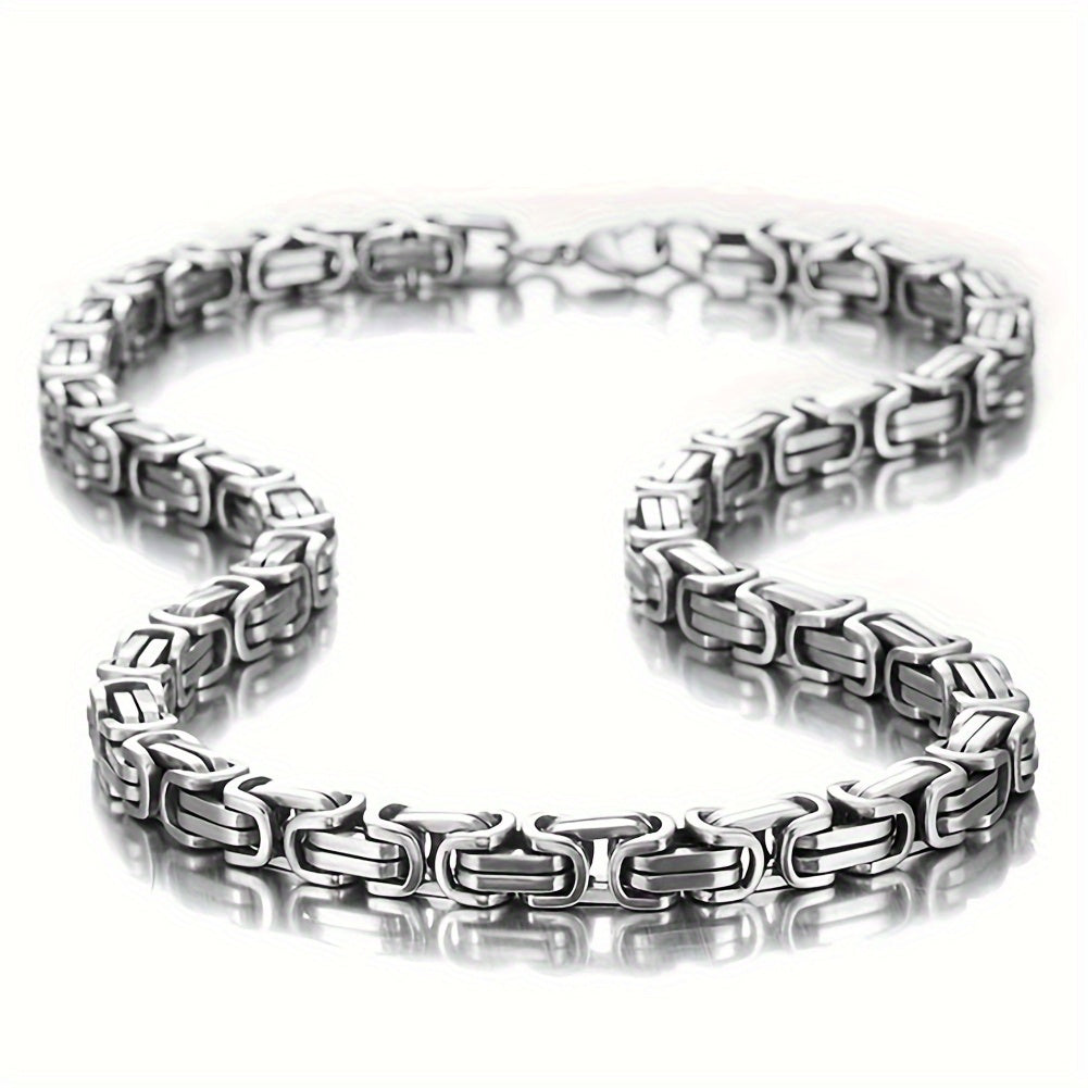 Men'S Cuban Chain Necklace - Heavy-Duty 304 304 Stainless Steel Jewelry, Interlocking Link Design for Everyday & Formal Wear - Birthday/Anniversary/Father'S Day Gift for Him - Durable Hip-Hop Necklace for Men, Hip Hop Necklac