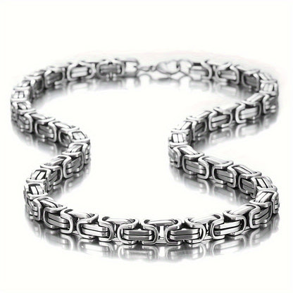 Men'S Cuban Chain Necklace - Heavy-Duty 304 304 Stainless Steel Jewelry, Interlocking Link Design for Everyday & Formal Wear - Birthday/Anniversary/Father'S Day Gift for Him - Durable Hip-Hop Necklace for Men, Hip Hop Necklac