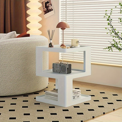 Minimalist Modern Nightstand - Lightweight Durable Plastic Bedside Table with Open Shelf Storage, Easy Assembly, Black - Compact Design for Bedroom, Living Room, Office, Compact Side Table | Sleek Bedside Table | Stable Desig