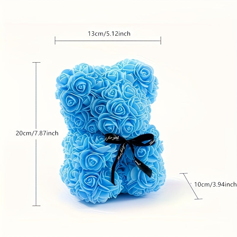 One Piece of a 20Cm Artificial Foam Rose Bear, a Romantic And Creative Gift Suitable for Valentine'S Day, Mother'S Day, Anniversaries, Weddings, Birthdays, And Christmas, Packaged in a Box.