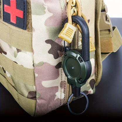 1pc Retractable Keychain - Large, Durable ABS, Ideal for Outdoor Activities & Camping, with Secure Clip-On Design, Camping Accessories