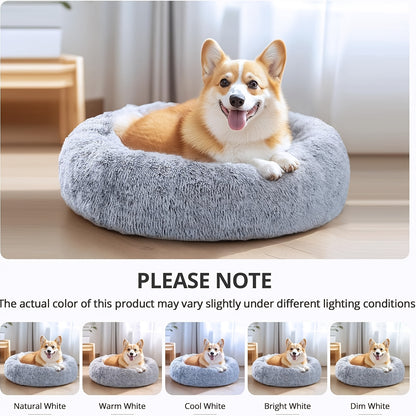 Extra Large Round Plush Dog Bed with Non-Slip Base - 40cm-100cm, Soft Faux Fur Pet Bed for Small, Medium & Large Dogs, Cozy Warmth, Perfect Halloween & Christmas Gift, Available in 6 Sizes, Dog Bed for Dogs, Cozy Pet Furnitur