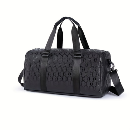 Stylish Black Briefcase Travel Bag - Large Capacity Durable Polyester Handbag with Adjustable Shoulder Strap & Zipper Closure, Sleek Minimalist Design for Work, Travel, Commute