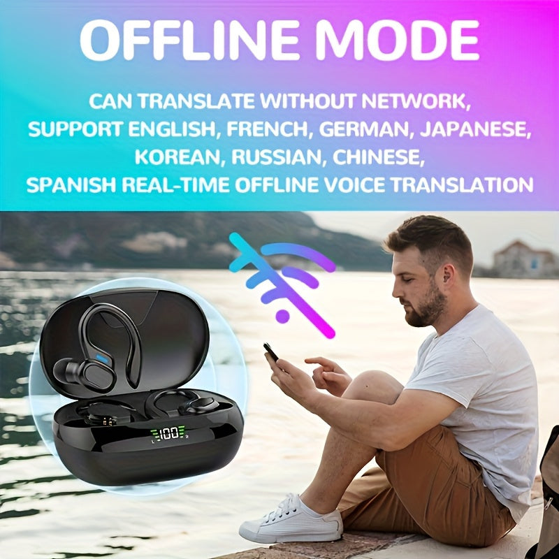 [144 Real Time Translation Earphones] New 144 Translation Earphones: Real Time Translation Headphones, Suitable for Travel, Business, And Work