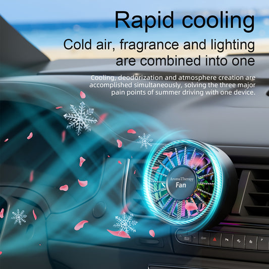 Cross border car fragrance air outlet fan colorful atmosphere light car pickup light car perfume colorful rhythm fan light