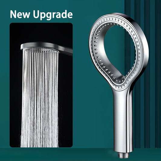 High Pressure Shower Head Without Hose, Plastic Material, Circular Design, Wall Mounted, Handheld Spray for Bathroom, Black/Silvery/Grey Shower Tub Head, Bathroom Accessories