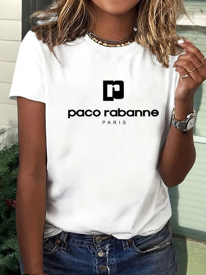 Women'S Soft Pink T-Shirt - Minimalist Elegant Y2K Retro Graphic Tee with Bold Lettering - Everyday Casual & Formal Outfits - Sizes S-XXL - Non-See-Through Fabric - Women'S Fashion Top, Ladies T Shirts, Versatile Clothing, Me