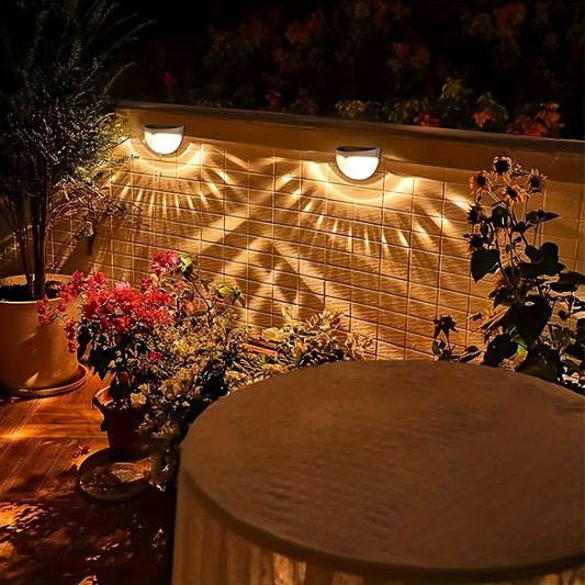 Staaricc 2/4/6pcs Solar fence lights, solar deck lights, solar wall lights, solar wall-mounted lights, outdoor fence deck garden garage ladder lighting