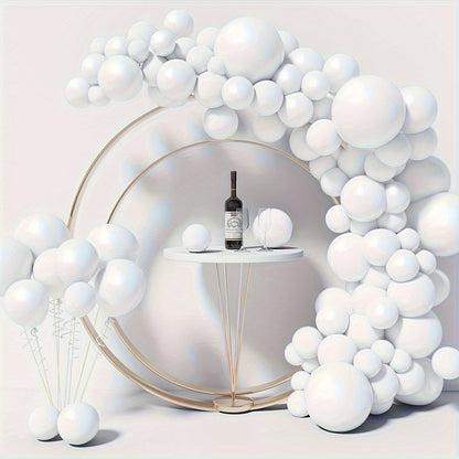 114 white latex balloon arch kits- 12.7/25.4/45.72 cm, elegant white balloon bouquets, suitable for weddings, birthdays, graduation ceremonies and anniversaries- Event background| Elegant balloon bouquets| Durable balloon mat