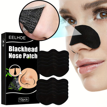 Blackhead Nose Patch Bamboo Charcoal Blackhead Cleansing Nose Mask, for Deep Cleansing 10pcs
