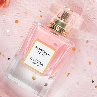 LASTAR Paris Forever Love Perfume 1.86oz, Romantic Floral Scent with Rose, Jasmine, Vanilla & Patchouli, Soft & Fresh Fragrance, Long-Lasting, Elegant Pink Glass Bottle with Golden Cap, Perfect Party/ Holiday Gift for Women