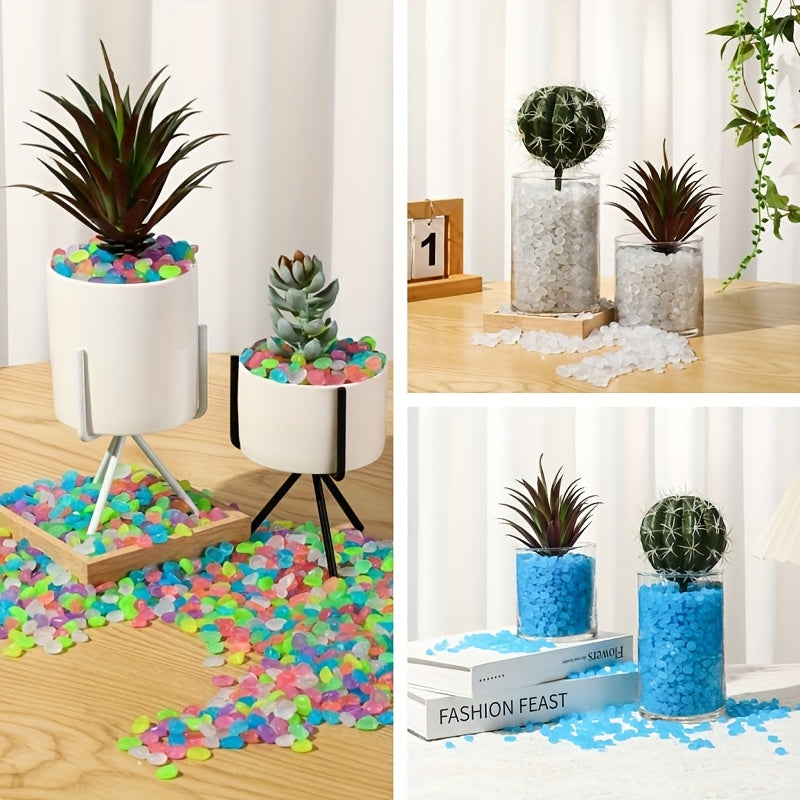 100pcs Glow-in-the-Dark Resin Mini Pebbles - Blue & Green Glowing Stones for DIY Crafts, Garden Pathways, Aquarium Decor, and Festive Outdoor Displays, Garden Decorations, Aquarium Ornaments, Festive Display Stones, Durable D