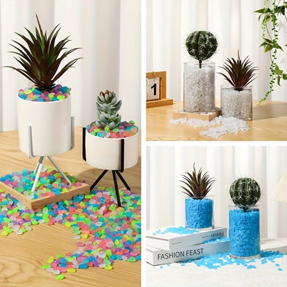 100pcs Glow-in-the-Dark Resin Mini Pebbles - Blue & Green Glowing Stones for DIY Crafts, Garden Pathways, Aquarium Decor, and Festive Outdoor Displays, Garden Decorations, Aquarium Ornaments, Festive Display Stones, Durable D
