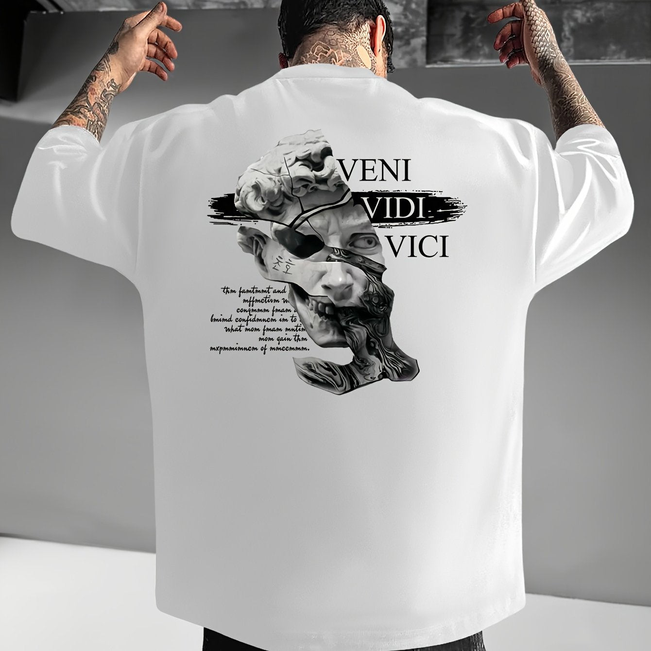 Men'S Casual Crew Neck T-Shirt, Loose Fit, Graphic Print, Polyester, Short Sleeve, Summer Streetwear Tee, Daily Tshirt | Bold Streetwear | Graphic Print Tee