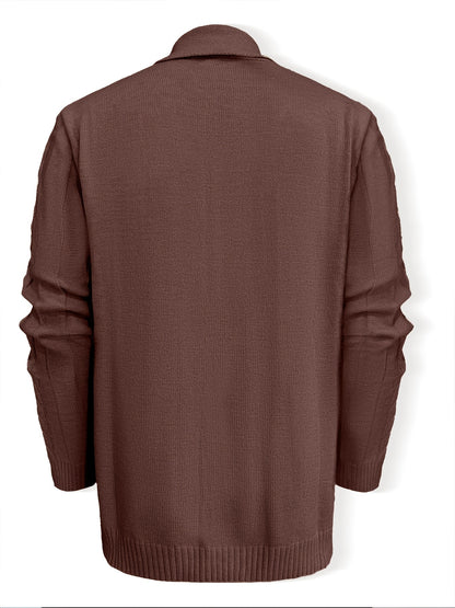 Men's Casual Sport Knit Cardigan, Fashionable Knitted Sweater | Long Sleeve Autumn and Winter Thickened Warmth, Cable Knitting Technique, Buttoned Cardigan, Regular Fit Casual Style for Fall and Winter