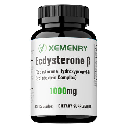 XEMENRY Ecdysterone Beta-Acetate Steroid Supplement, Cyclodextrin Complex, 1000 for MG, 120 Capsules Dietary Supplement, Performance Booster, Highpotency Formula, Convenient Packaging, Premium Quality, Pure Steroid Extract, A