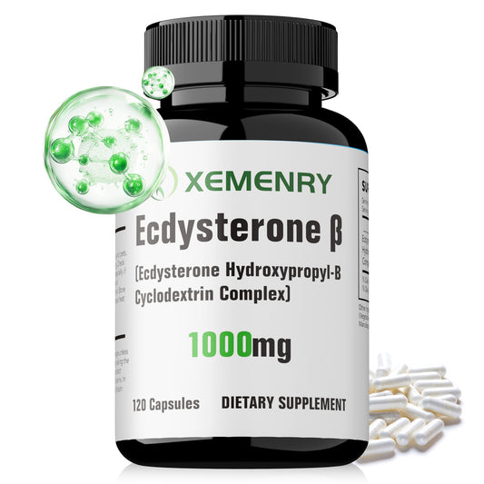 XEMENRY Ecdysterone Beta-Acetate Steroid Supplement, Cyclodextrin Complex, 1000 for MG, 120 Capsules Dietary Supplement, Performance Booster, Highpotency Formula, Convenient Packaging, Premium Quality, Pure Steroid Extract, A