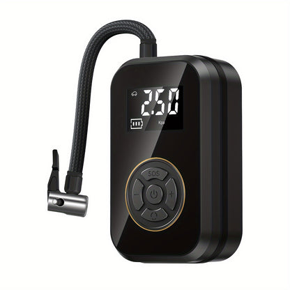 150PSI Portable Air Compressor Tire Inflator - Cordless Tire Pump with Digital Pressure Gauge, LED Light, USB Charging, And Rechargeable Lithium Battery - Perfect for Car, Bike, Motorcycle, And Ball Inflation