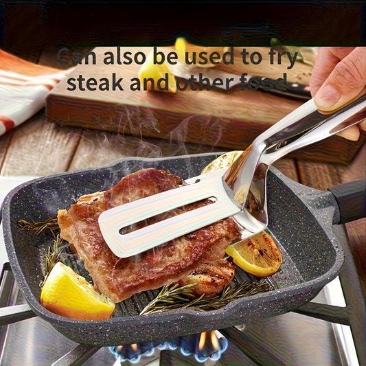 Stainless Steel BBQ Tongs for Fish and Meat, Multifunctional Grilling, Pancake, and Bread Holder with Non-Slip Grip, Suitable for Korean BBQ, Fried Fish, etc., Essential Kitchen Item | Modern Kitchen Tongs | Stainless Steel S