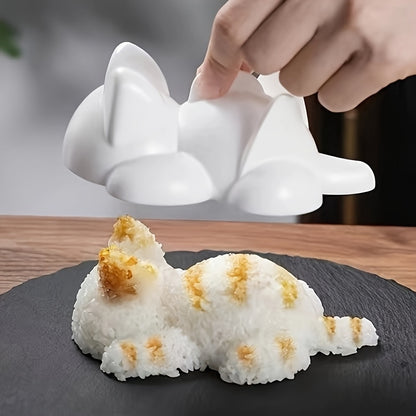 1pc WhimsyCat Creative Cat-Shaped Sushi Mold, Plastic Japanese Rice Mold for DIY Sushi Making, Fun Kitchen Gadget for Culinary Enthusiasts