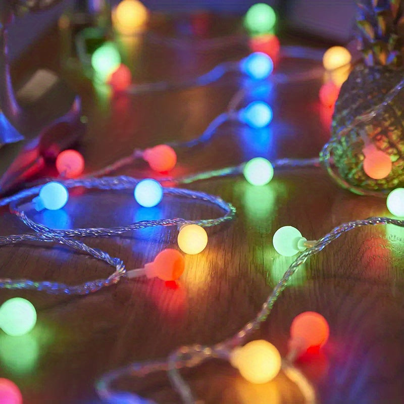 1pc USB-Powered 8 Lighting Modes Ball String Lights - Energy-Efficient, Touch Control, Ideal for Home Decor, Parties, Weddings, Ramadan & Eid al Fitr, Bedroom Wall Decor, Party Lighting | Elegant Lighting | USB Powered Lights