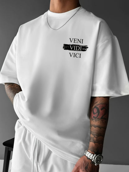 Men'S Casual Crew Neck T-Shirt, Loose Fit, Graphic Print, Polyester, Short Sleeve, Summer Streetwear Tee, Daily Tshirt | Bold Streetwear | Graphic Print Tee
