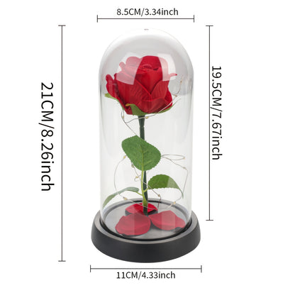 1 simulated flower everlasting flower ornament, red rose ornament, Valentine's Day roses, I love you, suitable for Valentine's Day gifts, Christmas gifts, birthday gifts, New Year's Eve gifts, Mother's Day gifts, room decorat
