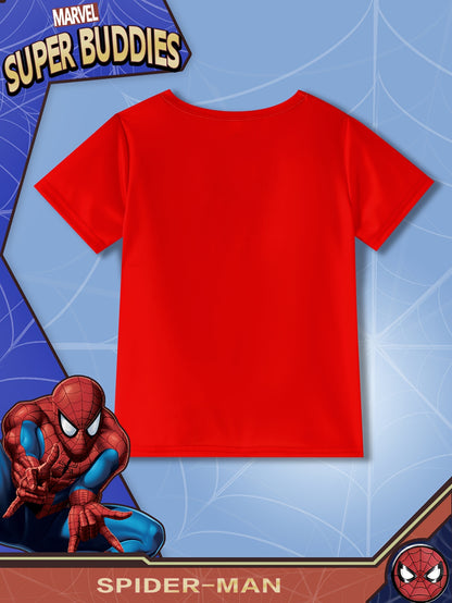 MARVEL Boys' Spider-Man Graphic T-Shirt - Red Short Sleeve Casual Tee with Superhero Design, Lightweight Breathable Summer Top for Outdoor Play & Daily Wear, Perfect Gift for Kids, Kids Summer Wear | Casual Round Neck | Durab