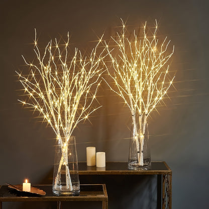 Illuminated birch branch decorative light, simulated artificial branches, battery powered, suitable for indoor and outdoor Christmas, weddings, parties, Valentine's Day, home decoration lights, etc