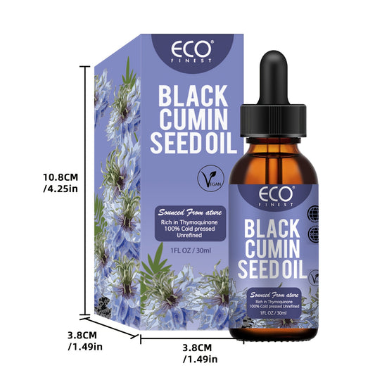 Eco Finist Black Cumin Seed Oil 1fl oz - Cold Pressed, Vitamin E Enriched