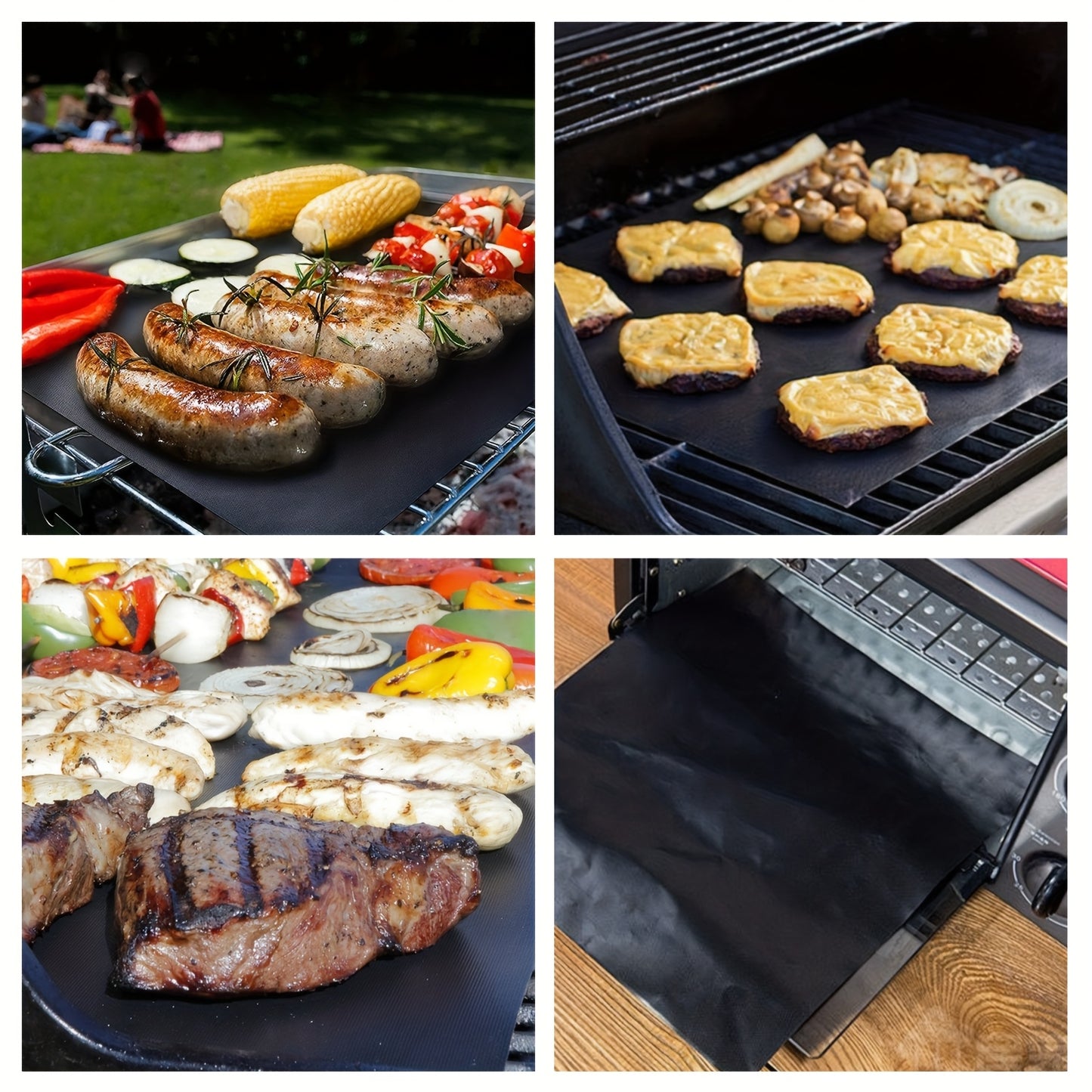3pcs/5pcs/6pcs Oven Bottom Oven Mats, Reusable Oven Mats, for Electric Ovens, Gas Ovens, Toasters, Microwaves, Stovetops, Grills, Mostly for Outdoor BBQ, Home, RV, Travel