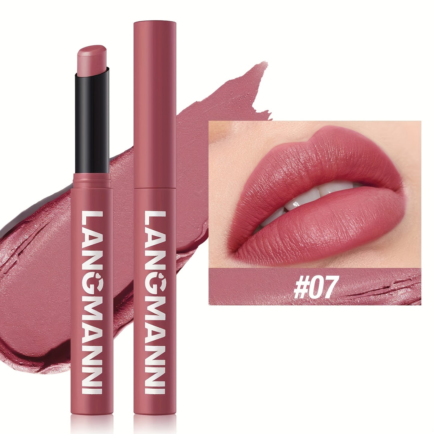 Single Pack of Matte Lipstick in 12 Colors with Lasting Moisture