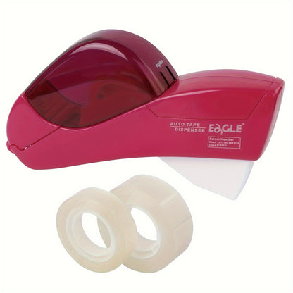 Eagle Automatic Tape Dispenser, Tape Gun Single Handheld Design perfect for Christmas and home gift wrapping, Free 1 Roll of 0.5 Inch (12 mm) and 1 Roll of 0.75 Inch (19 mm) Tapes
