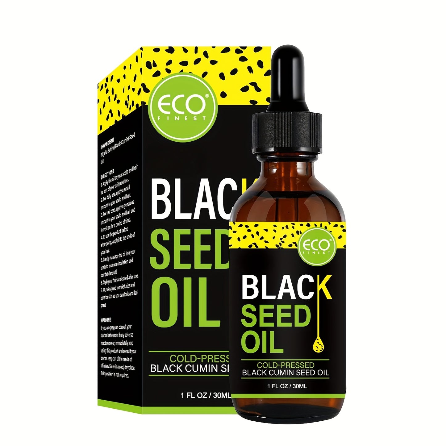 ECO FINEST Pure Black Seed Oil - Cold-Pressed Nigella Sativa with Thymoquinone