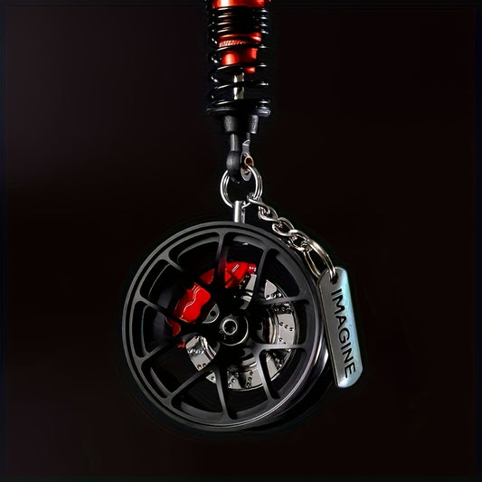 Cool Car Wheel Shock Absorber Pendant, Car Wheel Hanging Ornament, Rearview Mirror Car Interior Decoration