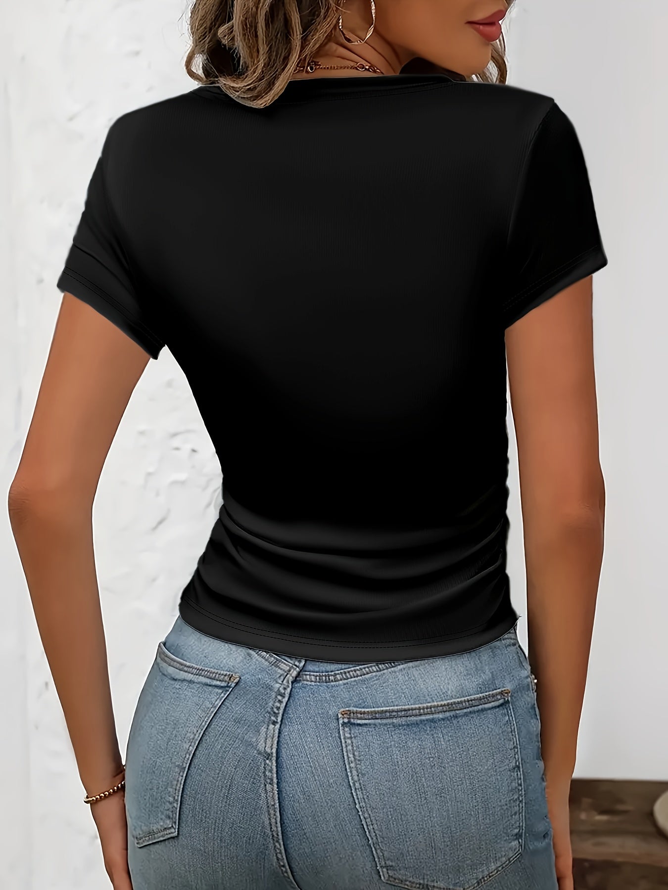 Women's Y2K Style Slim-Fit Cropped Short Sleeve T-Shirt - White with Bold Black 'MANGO' Graphic Print, Semi-Sheer Round Neck Top, Medium Stretch Machine Washable for Spring/Summer Casual Wear